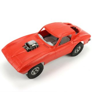 Vintage Processed Plastic Co.  63 Red Corvette Stingray Toy 9 "