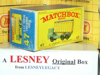Matchbox Lesney 47c Daf Tipper Container Truck Model E4 Empty Box