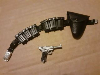 Vintage Action Man German Luger Pistol Holster And Ammo Pouches Belt