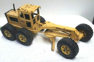Vintage 1970s Tonka Road Grader Pressed Steel Construction Toy
