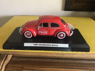 1966 Volkswagen Beetle 1/24 Diecast Coca - Cola On Display Base