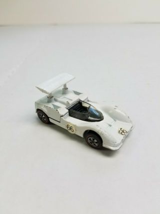 Vintage Hot Wheels 1968 Chaparral 2g White With 66 Stickers