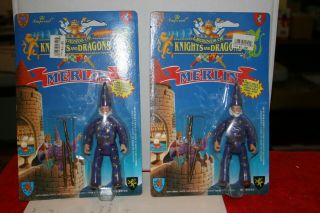 2 Vintage - Legends Of Knights & Dragons - Merlin - Action Figure - 1992 - Rare