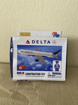 Construction Toy Delta Airlines Airplane Building Brick Toy