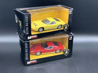 Mondo Motors Lamborghini Muira - Yellow / Red - Boxed - 1/43 Scale