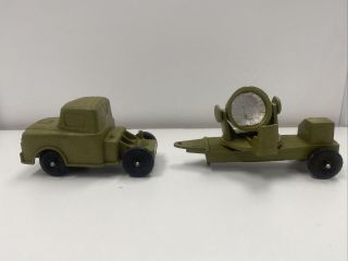 Vintage Green Army Truck & Trailer Hard Plastic Vehicles 2