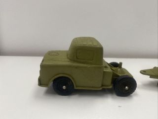 Vintage Green Army Truck & Trailer Hard Plastic Vehicles 3