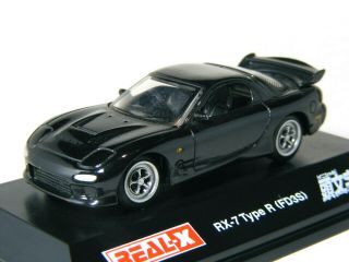 Initial D 1:72 Scale Mazda Rx - 7 Type R Black (fd3s) Diecast Minature Car Real - X