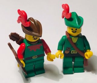 Vintage Lego Minifigures - Green Forestmen,  Robin Hood,  Castle,  Medieval