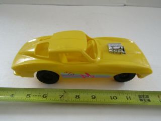 Vintage Plastic Toy Car Processed Plastic Co Yellow Corvette Style