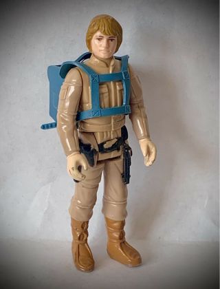 Vintage 1980 Star Wars - Bespin Luke Skywalker Brown Hair Variant With Backpack