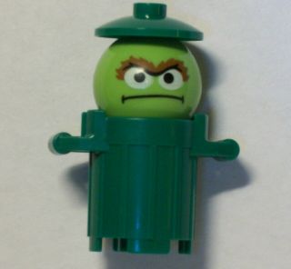 Lego Sesame Street Oscar The Grouch Figure In Green Trash Can,  Lego Parts