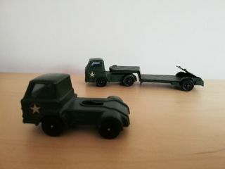 Vintage Corgi Juniors Whizz Wheels Ford D Series Trucks And Trailer Military.