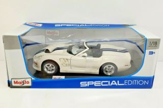 Maisto Special Edition Diecast 1/18 1999 Shelby Series 1 Convertible White Nib