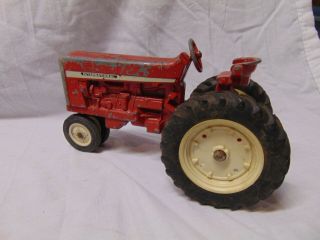 Vintage International Red Farm Tractor W/ Four Wheels Steering Wheel 8 " X 4 " Usa