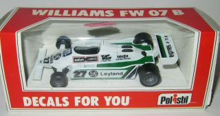 Polistil - Williams Fw 07b Racing Car 1:41 Scale Made In Italy - Mib