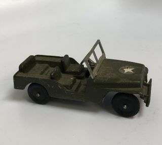 Vintage Tootsietoy Metal Toy Us Army Jeep