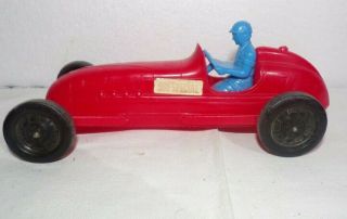 Vintage Toy Red 8 " Processed Plastics Indy 500 Special Race Car With Driver
