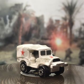 Vintage Galoob Micro Machines M - 37 Light Cargo Truck Military Vehicle White Camo