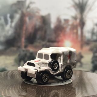 Vintage Galoob Micro Machines M - 37 Light Cargo Truck Military Vehicle White Camo 2