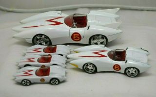 2008 Jada Toys Speed Racer Mach 5 1:24,  1:32,  & 3 Hot Wheels (5 Total)