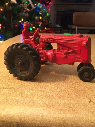 Vintage Mm (minneapolis - Moline) Die Cast Metal Red Tractor Toy Made In Usa