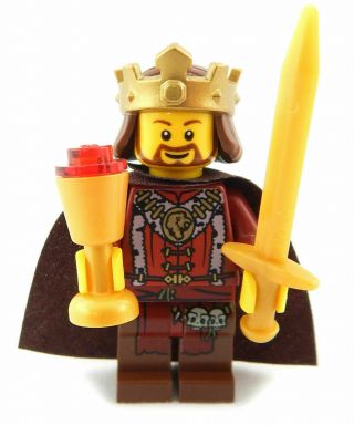 Lego Medieval King Minifig Castle Knight Figure Minifigure Royal Lion
