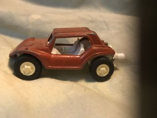 Vtg Tootsie Toy 1970 Dune Buggy 3 1/2 " Steel Toy Vehicle W/ Peace Sign