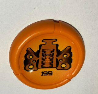 Lego Bionicle Disk,  199 Orange Disk Of Time Pattern Authentic Euc