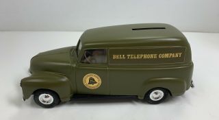 Ertl Army Green 1950 Chevrolet Panel Delivery Truck Car Coin Bank 1:25