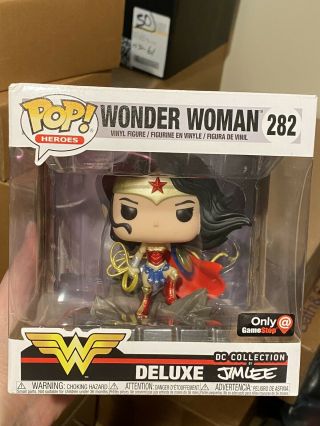 Funko Pop Deluxe Wonder Woman (jim Lee) 282 Gamestop Exclusive