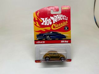 Hot Wheels - Classics - Series - 1 - Vw Bug 25 Of 25 - - 2004 - On Card - - Gold