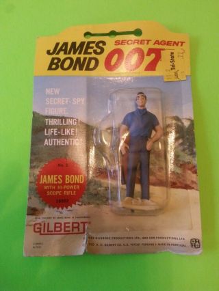 Vintage 1965 Gilbert James Bond 007 Sean Connery Thunderball On Card