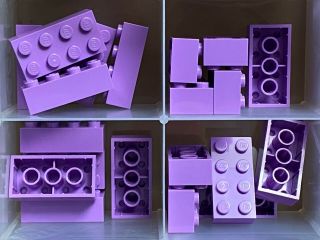 Lego Parts - Medium Lavender Brick 2 X 4 - No 3001 - Qty 20