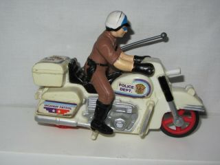 Vintage Motorcycle Cop Police Department Highway Patrol Plastic Toy