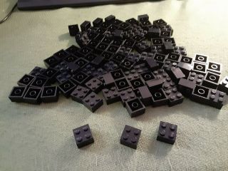 Lego - 2 X 2 Black Brick - 100 Count -