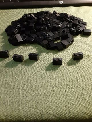 Lego - 1 X 2 Black Brick - 125 Count -