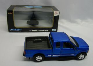 Welly Ford F - 350 Metallic Blue Diecast Pickup 2081 1:24 W/box