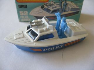 Matchbox Superfast No52 Police Launch Made In England 1976 Lesney W/original Box