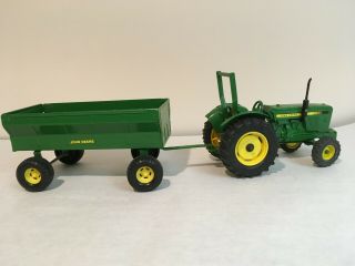 John Deere Toy Tractor And Hay Wagon,  In