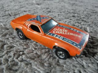 Hot Wheels 1970 Dixie Challenger Orange 426 Hemi Mattel Vintage Flag On Top