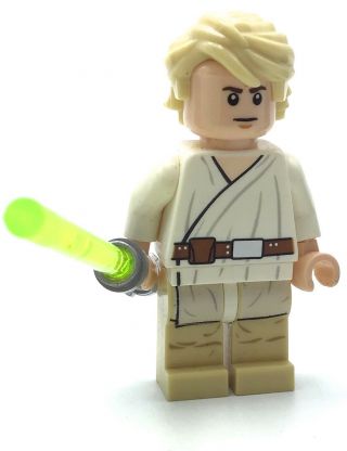 Lego Luke Skywalker Minifigure With Lightsaber Jedi Star Wars Fig