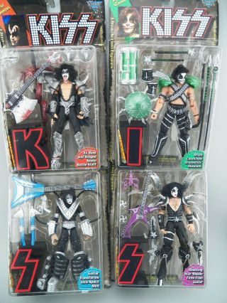 Kiss 1997 Mcfarlane Toys Set Of 4 Ultra Action Figures Gene Paul Ace Peter Nos