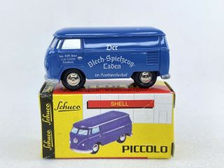 Schuco Piccolo Volkswagen Kasonwagen 1:90 Scale Diecast Vw Bus - Blue Origbox