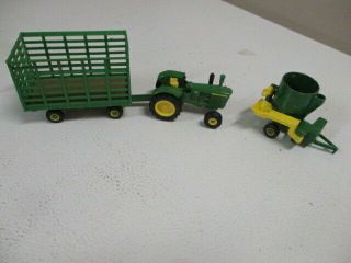 1/64 Ertl John Deere 5020 Tractor,  Grinder,  Hay Wagon,  And