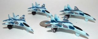 Flight Of 4 Tootsie Toy Metal Us Navy F - 14 Tomcat Jet Fighter Aircraft Icamo Md