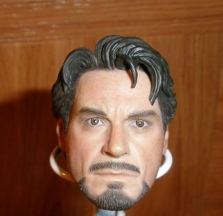 Iron Man Tony Stark/ Robert Downey Jr.  Painted 1/6 Scale Doll Head Sculpt