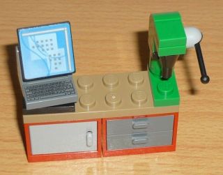 Lego Friends / City - Möbel - 1 Werkbank Mit Computer