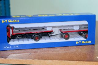 B - T Base Toys 1:76 Albion Cx3 Flatbed & Trailer - British Road Services Da42