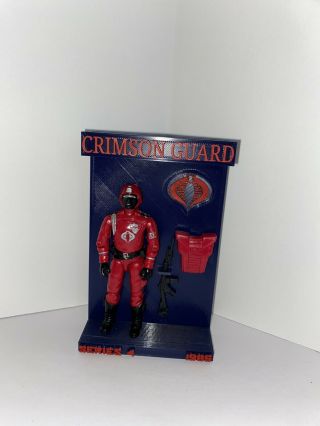 Vintage Gi Joe 1985 Crimson Guard 100 Complete With 3d Printed Stand